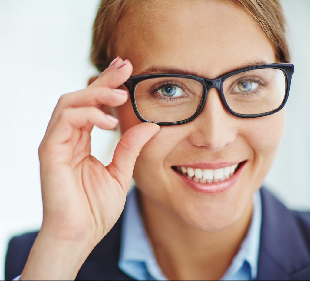 Woman in Milligan Optical Eyeglasses